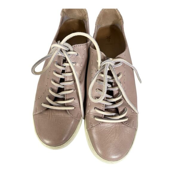 Frye Lena Dusty Rose Leather Lace Up Platform Sneaker Size 9 - Picture 6 of 10